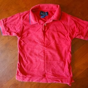 Red polo shirt